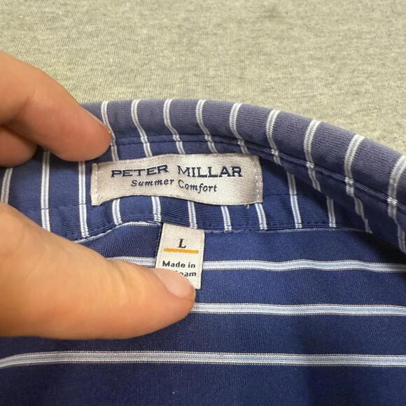 Peter Millar Summer Comfort Mens Large Polo Shirt - Picture 3 of 6